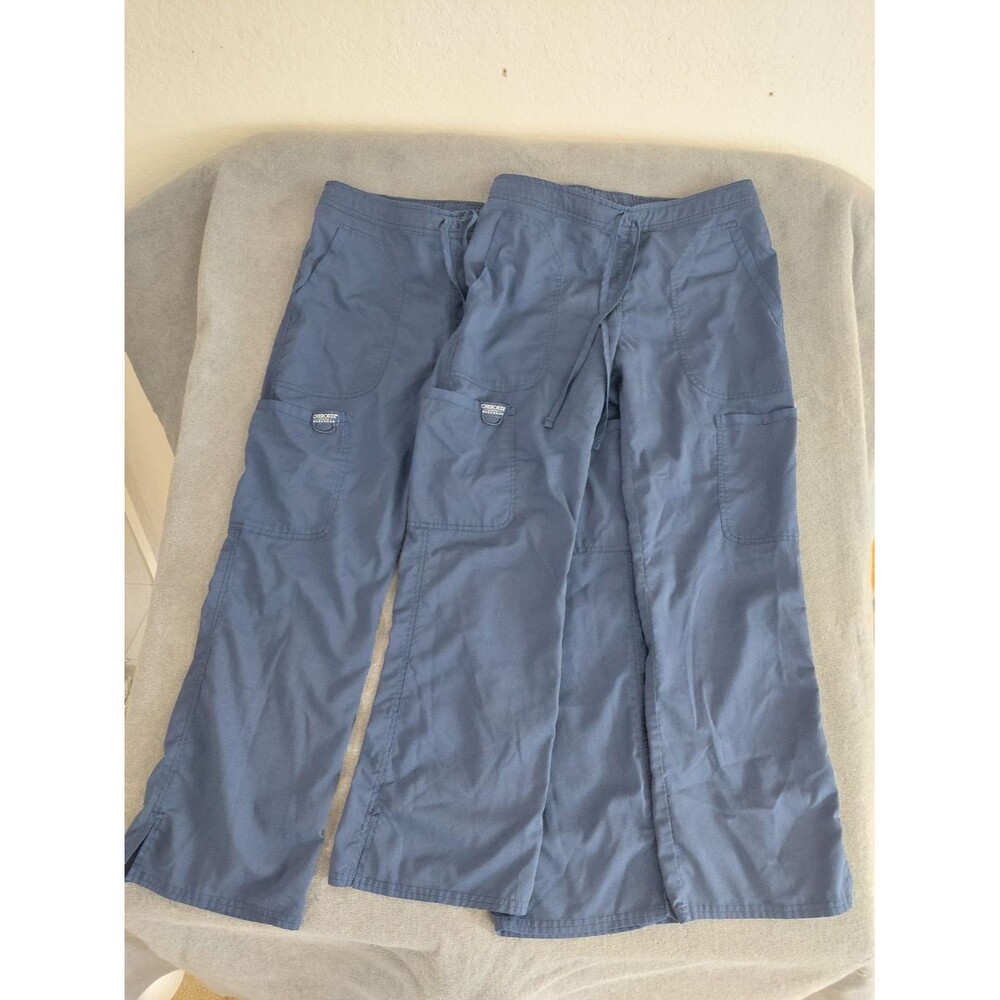 Lot of 2 Cherokee Workwear Professionals Navy Blue Scrub Pants Petite Small